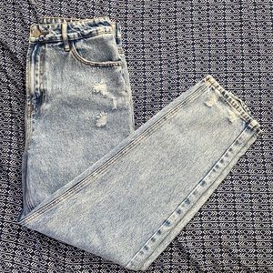 SHEIN distressed acid washed jeans